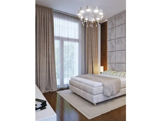 Tenda coprente e ignifuga di colore beige Essenziali di Acro Texture
