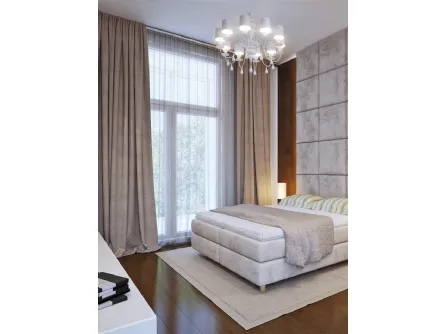Tenda coprente e ignifuga di colore beige Essenziali di Acro Texture