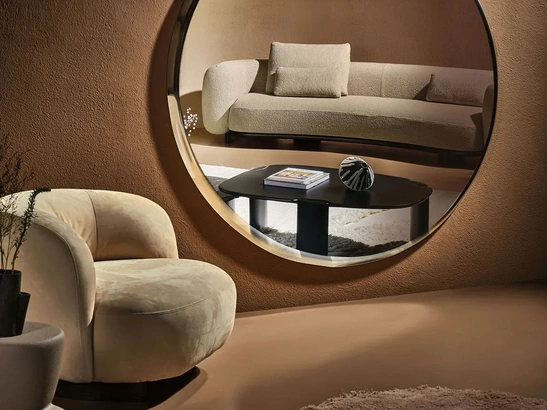 Specchio Halo con cornice in vetro di Nature Design