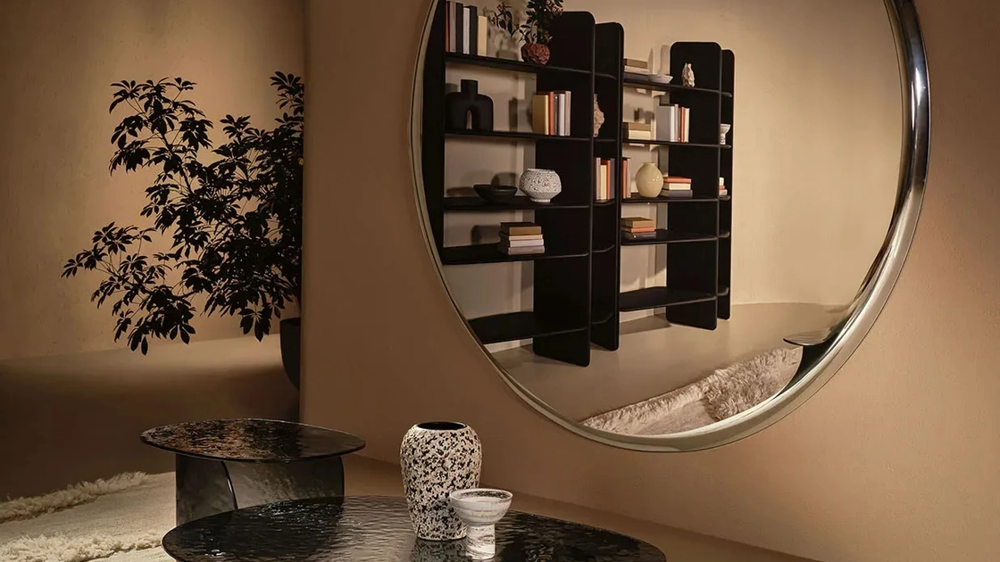 Specchio Halo con cornice in vetro di Nature Design