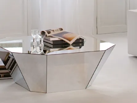 Tavolino rivestito completamente in cristallo specchiato Otto di Cattelan Italia