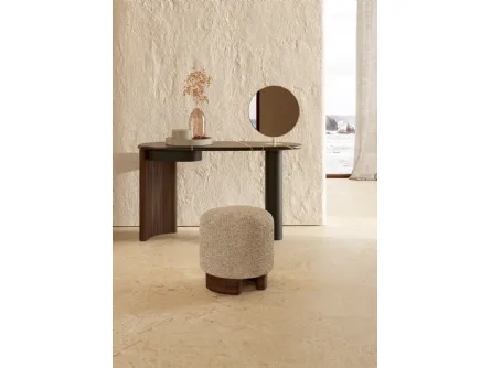 Pouf Pebble Small in tessuto e legno di Rovere di Nature Design