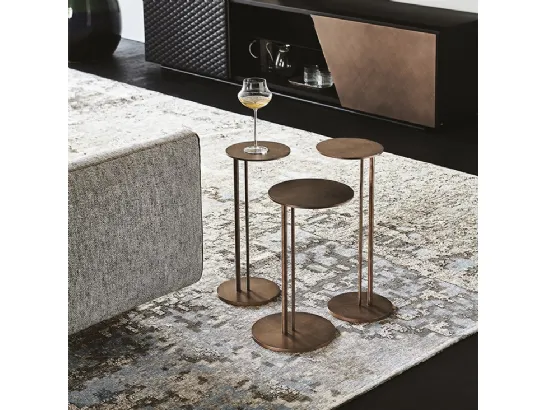 Tavolino in acciaio finitura Brushed Bronze Sting Brushed di Cattelan Italia