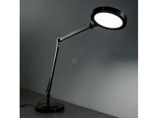 Lampada da tavolo Futura in alluminio e plastica con diffusore orientabile a led e interruttore incorporato di Ideal Lux