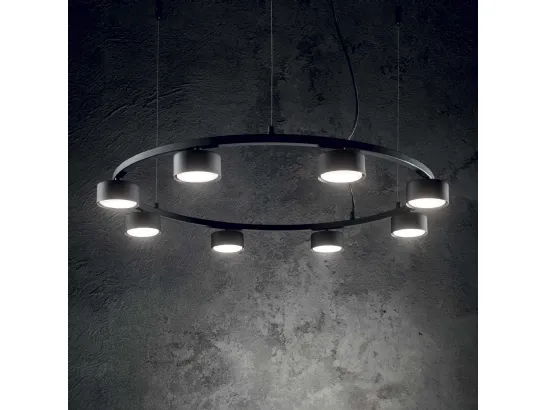 Lampada a sospensione Minor Round in metallo con sorgenti luminose a led di Ideal Lux