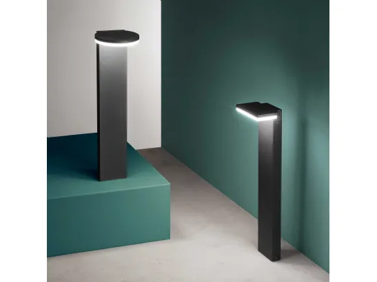 Lampada da terra per esterno in alluminio verniciato con diffusore in policarbonato opale Path di Ideal Lux