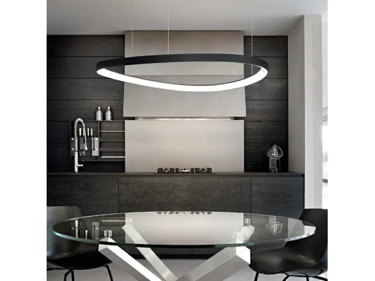Lampada a sospensione Gemini in metallo con diffusore in policarbonato opale di Ideal Lux