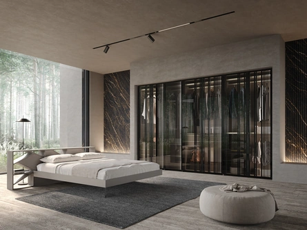 Armadio con ante battenti Lucifer vetro cannettato irregolare di Voltan