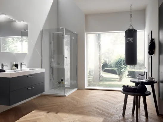 Mobile da Bagno Aquo in laccato opaco Degré Grigio Titanio di Scavolini Bathrooms