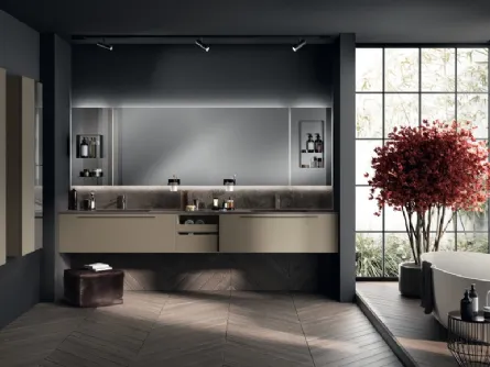 Mobile da Bagno Aquo Laccato Opaco Fumé di Scavolini Bathrooms