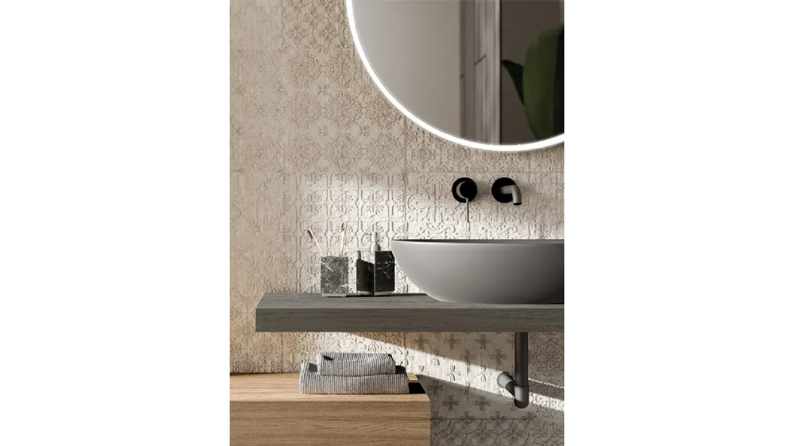 Mobile da Bagno sospeso Composizione B11 in Rovere massello di Devina Nais
