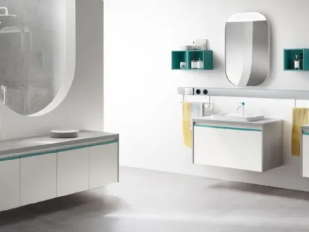 Mobile da Bagno Dandy Plus in laccato Bianco con profilo colore di Scavolini Bathrooms