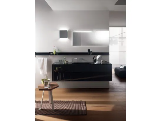 Mobile da Bagno Font Laccato Lucido Nero Ardesia di Scavolini Bathrooms