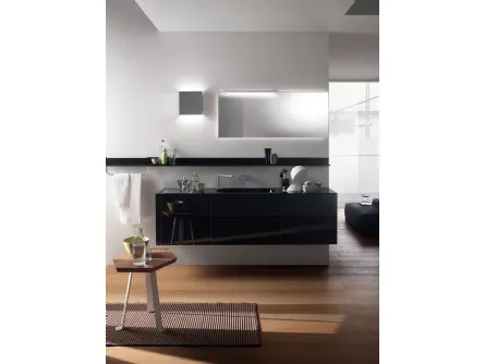 Mobile da Bagno Font Laccato Lucido Nero Ardesia di Scavolini Bathrooms