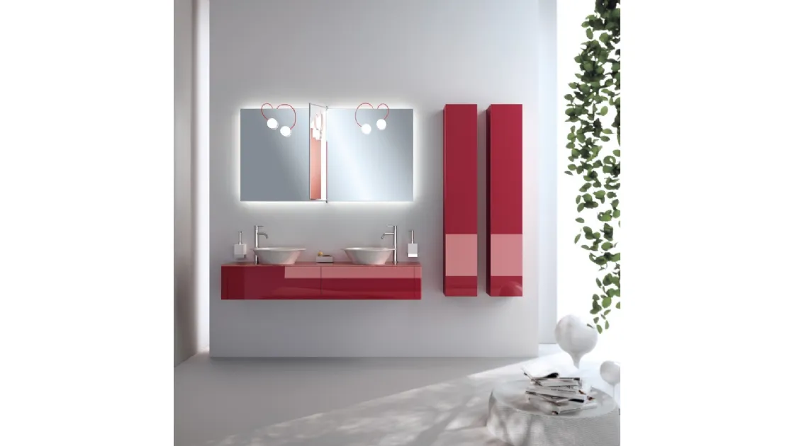 Mobile da Bagno Font Vetro Lucido Rubino di Scavolini Bathrooms
