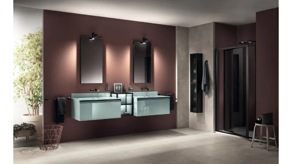 Mobile da Bagno FFormalia Freestyle Vetro Lucido Verde Aloe di Scavolini Bathrooms