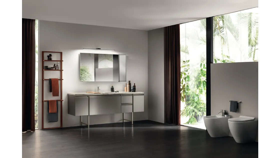 Mobile da Bagno Formalia Laccato Opaco Titanio di Scavolini Bathrooms
