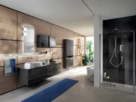 Mobile da BagnoIdro Laccato Lucido Grigio Ferro di Scavolini Bathrooms