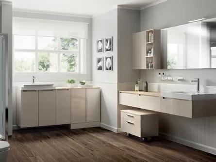 Mobile da Bagno Laundry Space in laccato lucido Panna Porcellana di Scavolini Bathrooms