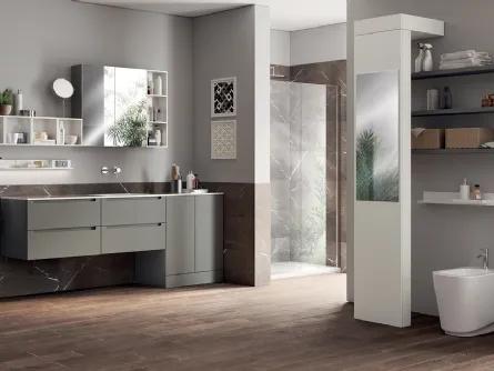 Mobile da Bagno Laundry Space in laccato opaco Grigio Titanio di Scavolini Bathrooms