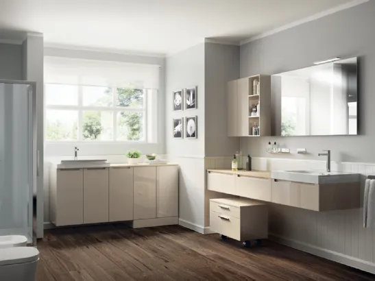 Mobile da Bagno Laundry Space Laccato Lucido Panna Porcellana di Scavolini Bathrooms