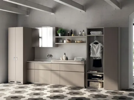 Mobile da Bagno Laundry Space Laccato Opaco Grigio Selce di Scavolini Bathrooms