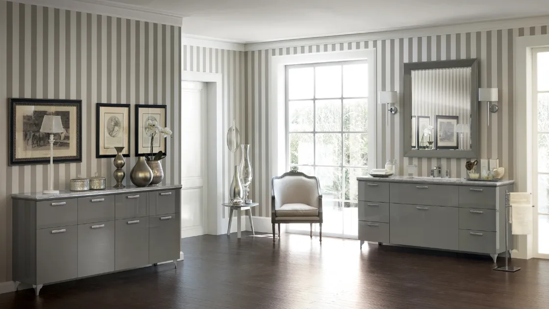 Mobile da Bagno Magnifica in laccato lucido Grigio Titanio di Scavolini Bathrooms