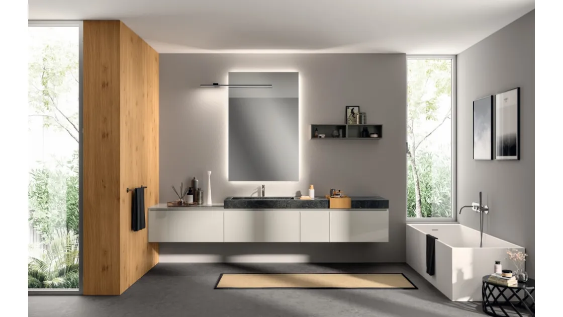 Mobile da Bagno Rivo Laccato Opaco Lucido Chiaro di Scavolini Bathrooms