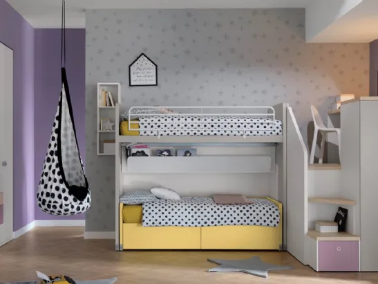 Cameretta in laccato opaco Alpha Letto a Castello G040 di Doimo Cityline