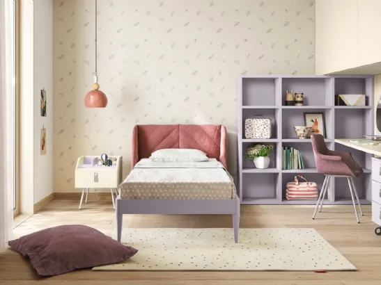 Cameretta a ponte con scrivania e libreria Kids space 21 di Nidi