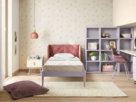 Cameretta a ponte con scrivania e libreria Kids space 21 di Nidi