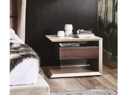 Comodino con cassetto in legno naturale Biagio di Cattelan Italia