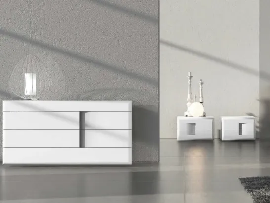 Gruppo Notte in laccato opaco bianco Prestige 02 di Voltan