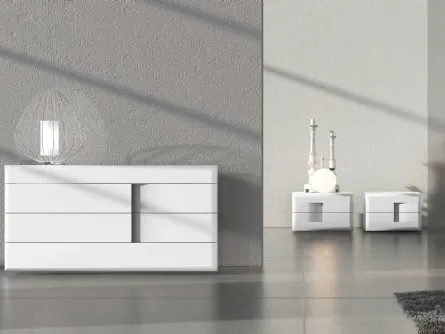 Gruppo Notte in laccato opaco bianco Prestige 02 di Voltan