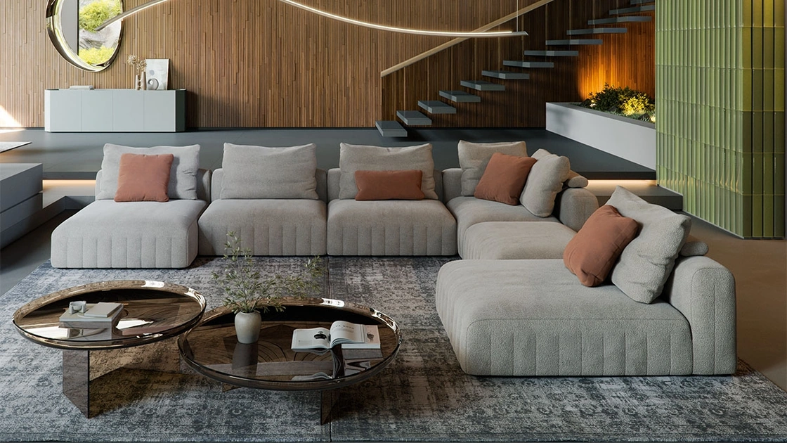 Divano con penisola Gibson di Cattelan Italia