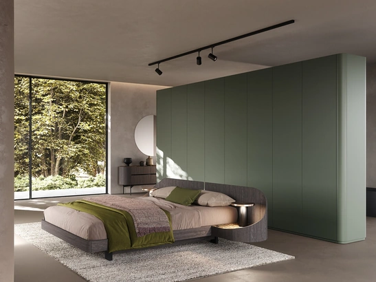 Letto in legno di quercia Ottanta con contenitore di Voltan