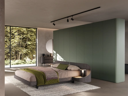 Letto in legno di quercia Ottanta con contenitore di Voltan