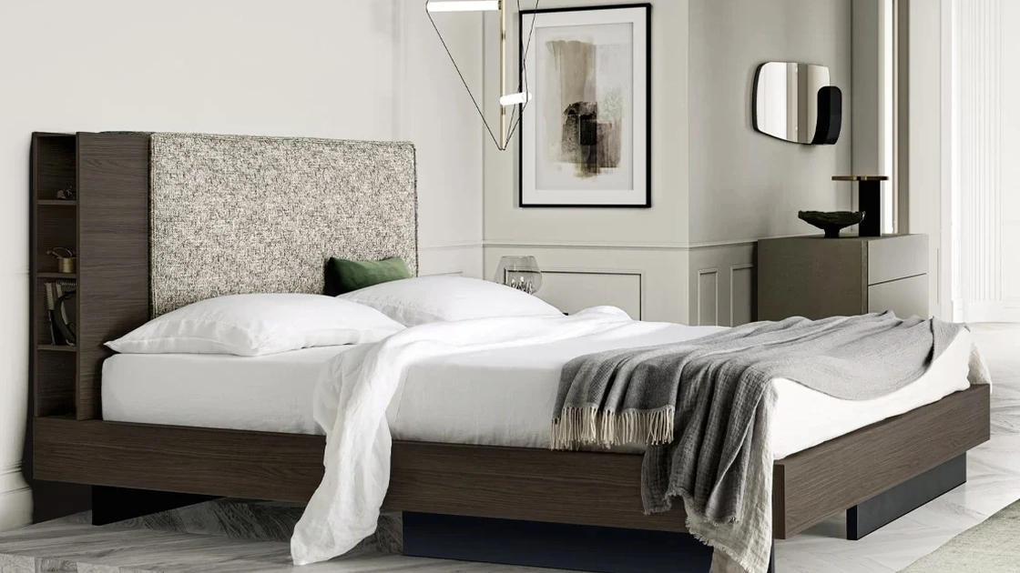 Letto in melaminico e tessuto Plinio di SantaLucia