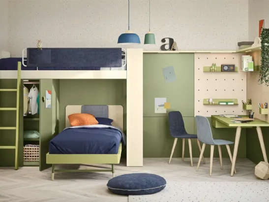 Letto singolo Ergo con testiera di Nidi