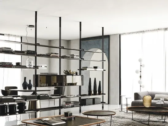 Libreria in legno e metallo Freeway di Cattelan Italia