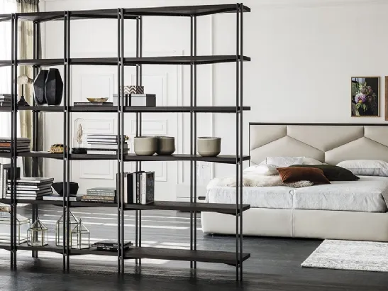 Libreria divisoria in metallo con ripiani in legno Hudson di Cattelan Italia