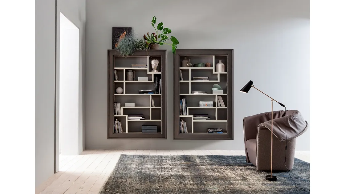 Libreria sospesa Lexington in Rovere massello laccato di Devina Nais