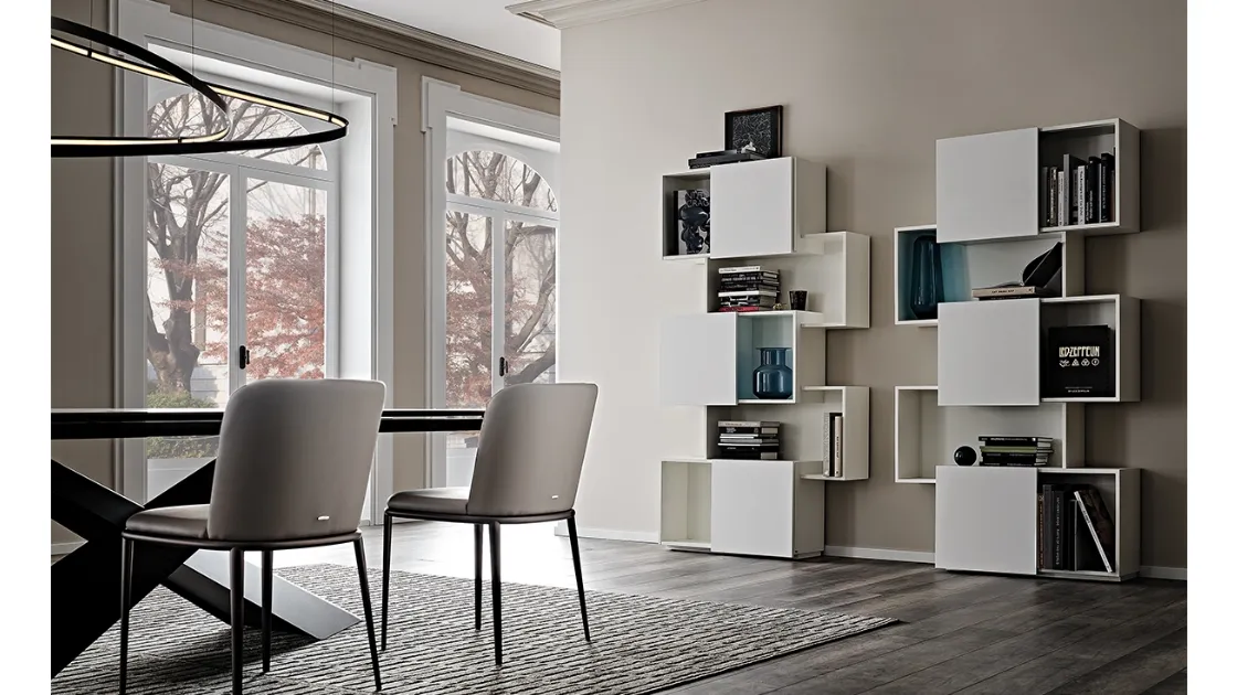 Libreria a muro Piquant in MDF bianco di Cattelan Italia
