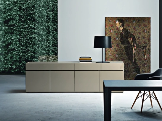 Madia Cidori 01 in laccato Juta lucido e opaco di Sangiacomo