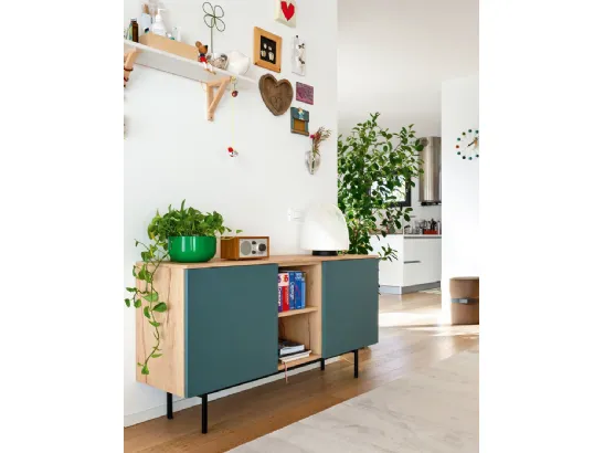 Madia Made CB6101 2 in nobilitato rovere naturale e nobilitato salvia opaco di Connubia