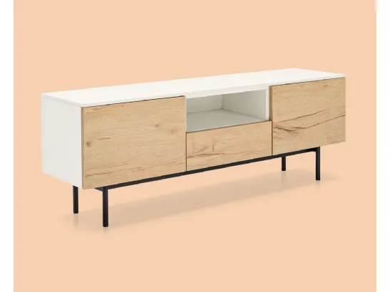 Madia Made CB6101 6 in nobilitato rovere naturale e nobilitato bianco di Connubia