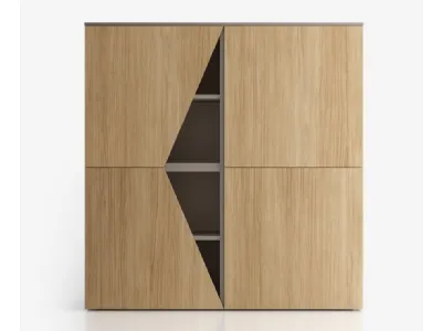 Madia alta con ante oblique in melaminico Pratico L1225 H1283 di SantaLucia