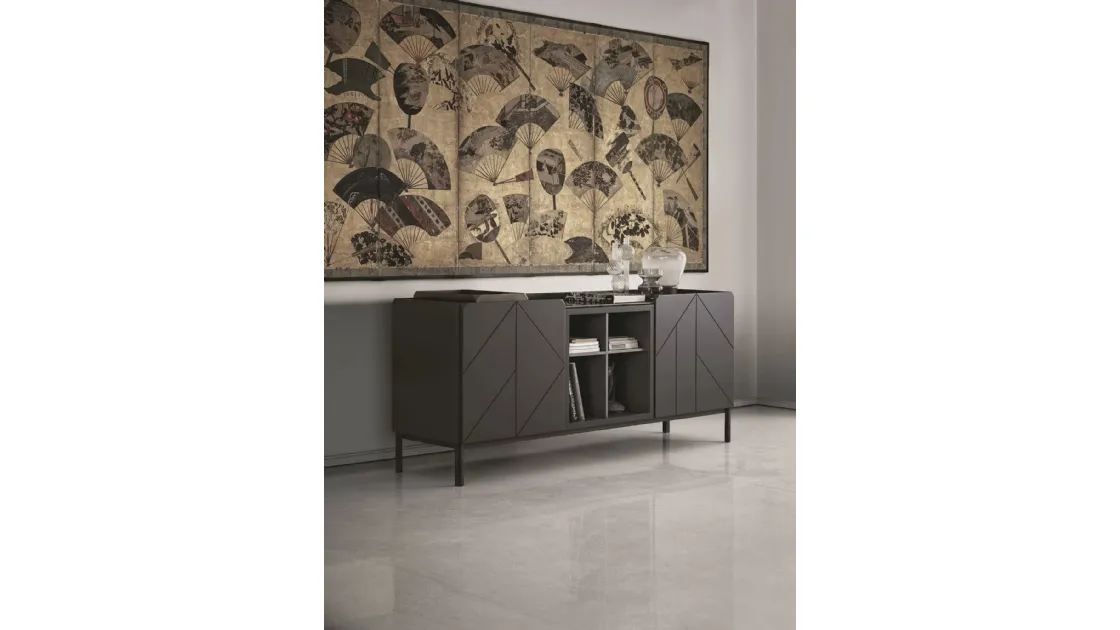 Madia Pica in Legno Laccato Decorato Moka di Bontempi