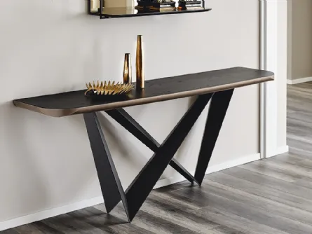 Consolle Westin Wood C con top in legno e base in acciaio di Cattelan Italia