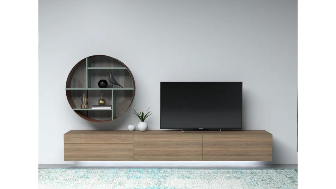 Mobile sospeso Living Zero 16 L33 in Rovere massello di Devina Nais